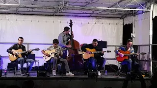 "Django Legacy" at small stage at Django Reinhardt festival in Fontainebleau