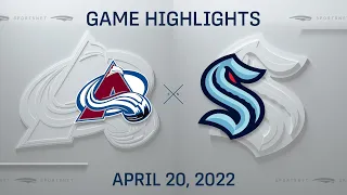 NHL Highlights | Kraken vs. Avalanche - Apr. 20, 2022