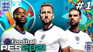 PES 2021 England Euro 2020 Playthrough EP1 - IT'S COMING HOME?!🏆 (w/ PC Mods)