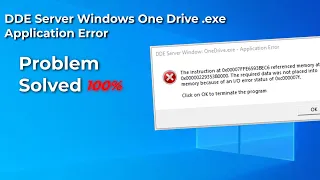 DDE Server Windows one drive.exe Application Error Problem Solved