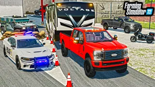 WE CAUGHT THE "CAMPER ROBBER" SUSPECT! (POLICE CHECKPOINT) | STOLEN CAMPER | FS22