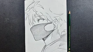 How to draw anime boy wearing face mask n AirPods