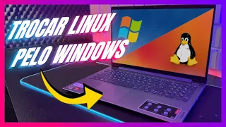 Como instalar o WINDOWS em Notebook comprado com LINUX 2024 Atualizado Fácil e Rápido! (win 10 e 11)