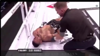 Fans attack kickboxer Murthel Groenhart in the ring after controversial knockout