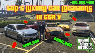 GTA 5  - TOP 5 Hidden Luxury Supercar Locations (Story Mode)