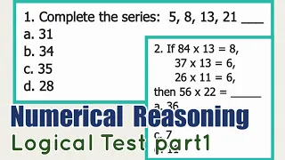 Part1: Logical Test | NUMERICAL REASONING