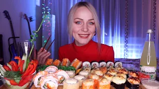 MUKBANG | Роллы/суши, мидии, сэндвич из риса | Rolls/Sushi, rice sandwich не ASMR