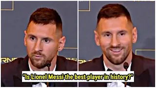 Lionel Messi's reaction when a journalist asked "Is Lionel Messi the best player in history?" 🐐🇦🇷👍