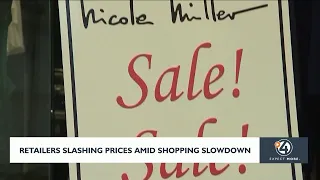 Retailers slashing prices amidst shopping slowdown