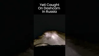 Yeti Caught On Dashcam in Russia Crossing Snow Covered Country Road #Shorts #Yeti #Bigfoot