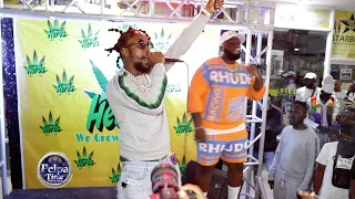 Popcaan & Chronic Law representing for the newest weed dispensary in Jamaica  AT HERBS SKINNY WEED