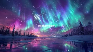 Harmony Flow-Frozen Lake and Aurora Borealis