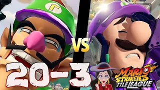 Mario Strikers Battle League Team Waluigi vs Team Luigi in Planetoid