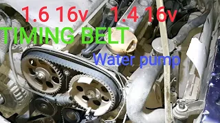 Replace timing belt and water pump 1.6 16v / 1.4 16v x16xel x14xel x14xe z14xe and similar engines.