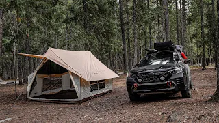 KingCamp Cabin Tent Camping trip with Pepper Subaru Outback Wilderness