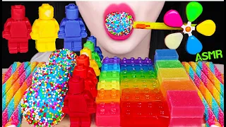 ASMR RAINBOW LEGO BLOCK JELLY, LEGO MAN CHOCOLATE, GUMMY 무지개 레고 블록 젤리, 레고 초콜릿 먹방 EATING SOUNDS