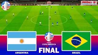 ARGENTINA vs BRAZIL - COPA AMERICA FINAL | Full Match & All Goals 2024 | eFootball PES Gameplay PC