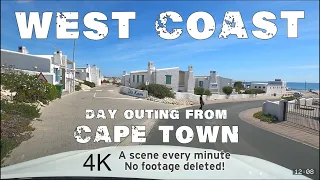 4K Driver View: Cape Town to Paternoster via Bloubergstrand, Melkbos, Yzerfontein & Langebaan