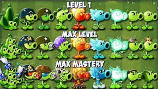 PvZ 2 Discovery - All Peashooters Level 1 vs Max Level vs 999 - Which Best Plant?