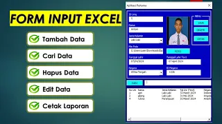 Form input data dengan vba excel / Data Entry ( CURD)