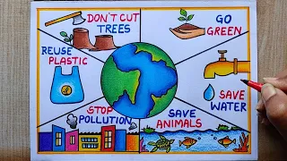 World Environment Day drawing | World Earth Day drawing|Lifestyle for Environment poster Drawing