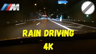 Fast  POV night driving on german Autobahn in heavy rain 200kmh+ for relaxing 4K (ASMR) for sleep