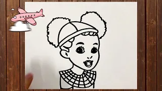 How to draw Girl from Phonics Song by Gracie's Corner? बच्चों के लिए कदम से कदम कैसे आकर्षित करें?