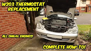Mercedes W203 C220 CDI / OM646 thermostat replacement (c220, e220 etc) OM646 thermostat how-to!