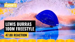 Reacting to LEWIS BURRAS 100m Freestyle (47.88)!! #shorts