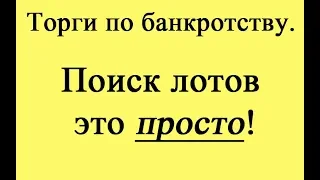 Поиск лотов на торгах по банкротству. Это проще чем кажется!