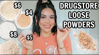 TOP 5 DRUGSTORE LOOSE SETTING POWDERS: $10 & UNDER! (no flashback + smoothing)