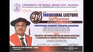 University of Benin 219TH INAUGURAL LECTURE