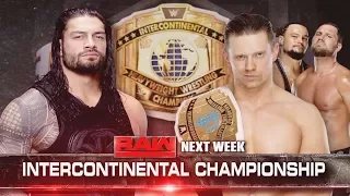 The Miz Vs Roman Reigns - Intercontinental Title Match - RAW 2nd Oct 2017 - WWE 2K17