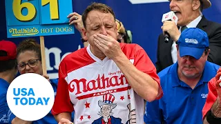 Joey Chestnut eats over 60 hot dogs | USA TODAY