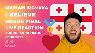 REACTION: LIVE FINAL MARIAM BIGVAVA - I BELIEVE | JUNIOR EUROVISION GEORGIA 2022 🇬🇪 | JESC 2022