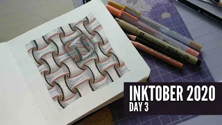 Easy Zentangle Pattern for Beginners: Huggins - Inktober Day 3