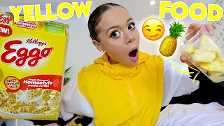 I only ate YELLOW food for 24 HOURS Challenge!