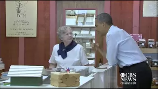 Obama shops for daughters at Ohio fudge store