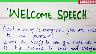 Welcome Speech | welcome speech for school college #welcomespeech #welcomespeechforschoolcollege