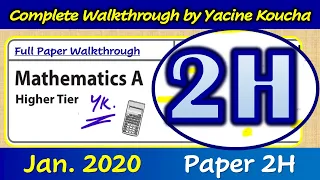 January 2020 IGCSE Maths Paper 2H (Edexcel) - Complete Walkthrough by Yacine Koucha