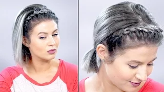 HOW TO: Lace Braid Headband on Short Hair Tutorial | Milabu