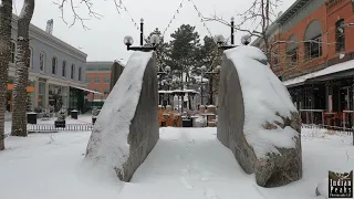 Walking on the Pearl Streel Mall, Boulder CO While Snowing - January 2021