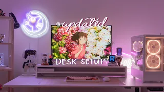 aesthetic desk makeover ✨ studio ghibli decor, white gaming pc 🤍