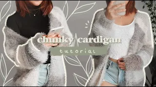 🌱 easy chunky cardigan tutorial // crocheting a cardigan for the first time ✨