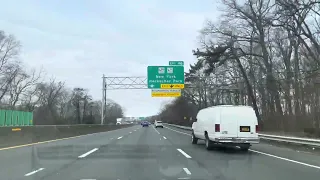 Driving through sunrise highway Long Island New York