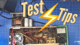 Testing high voltage electrolytics and coupling capacitors in the circuit