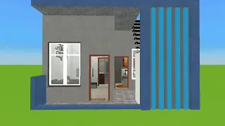1BHK 20×20 feet home| 1 Bhk House| house design 3d plans | village home design| village simple home