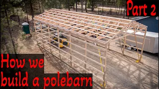 How to build a pole barn Part 2 | Installing roof and wall metal How to keep metal roofing square!