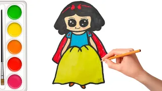 Disney Princess Snow White Drawing Easy Step by Step for Kids And Toddlers | Doll Drawing