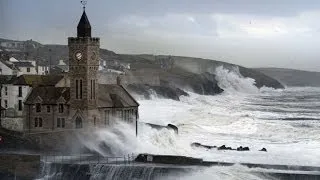 UK Storms: Huge waves hit Porthleven in Cornwall